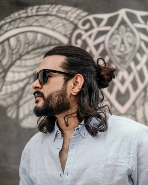 7. Half-Man Bun
